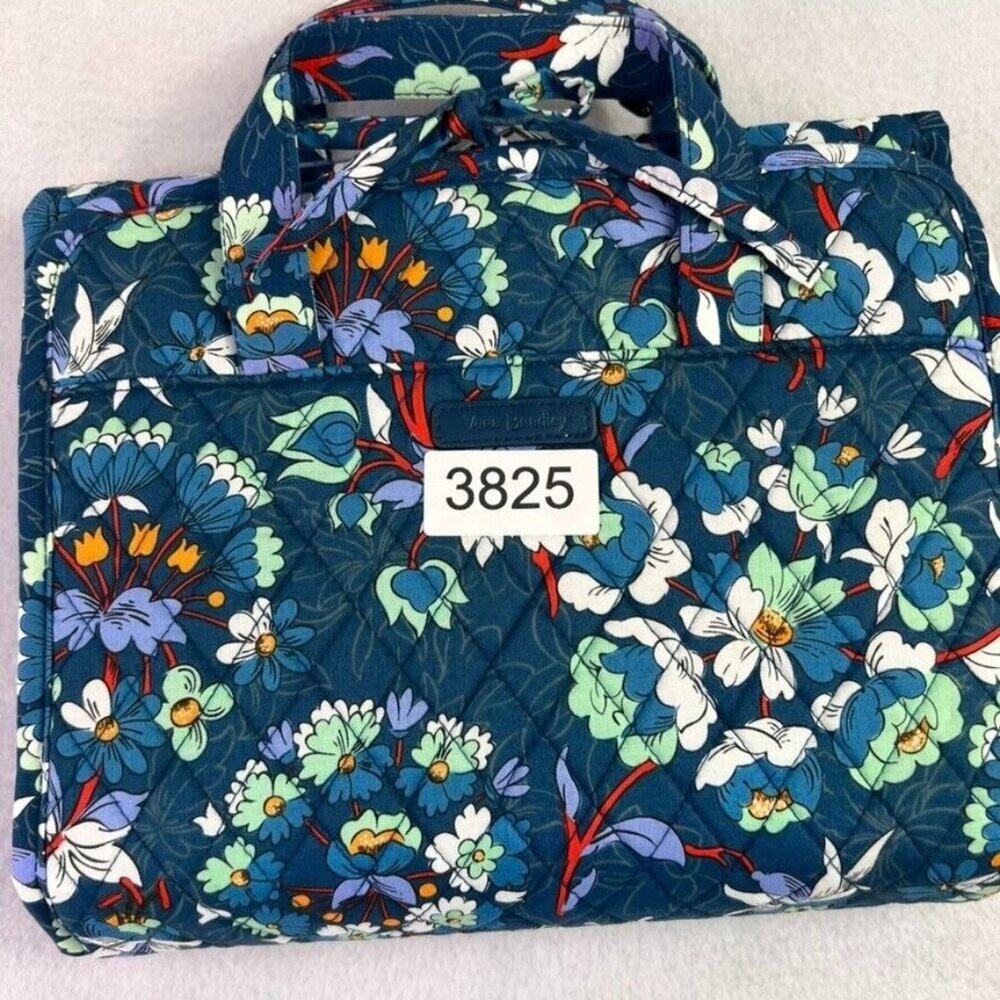 Vera Bradley Grand Hanging Organizer Floral Bursts Makeup Bag Blue - Picture 12 of 12